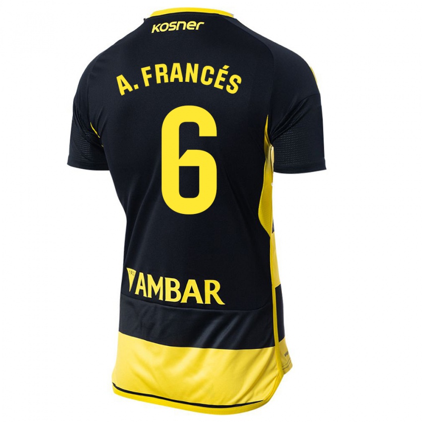 Damen Alejandro Francés #6 Schwarz Gelb Auswärtstrikot Trikot 2023/24 T-Shirt Österreich