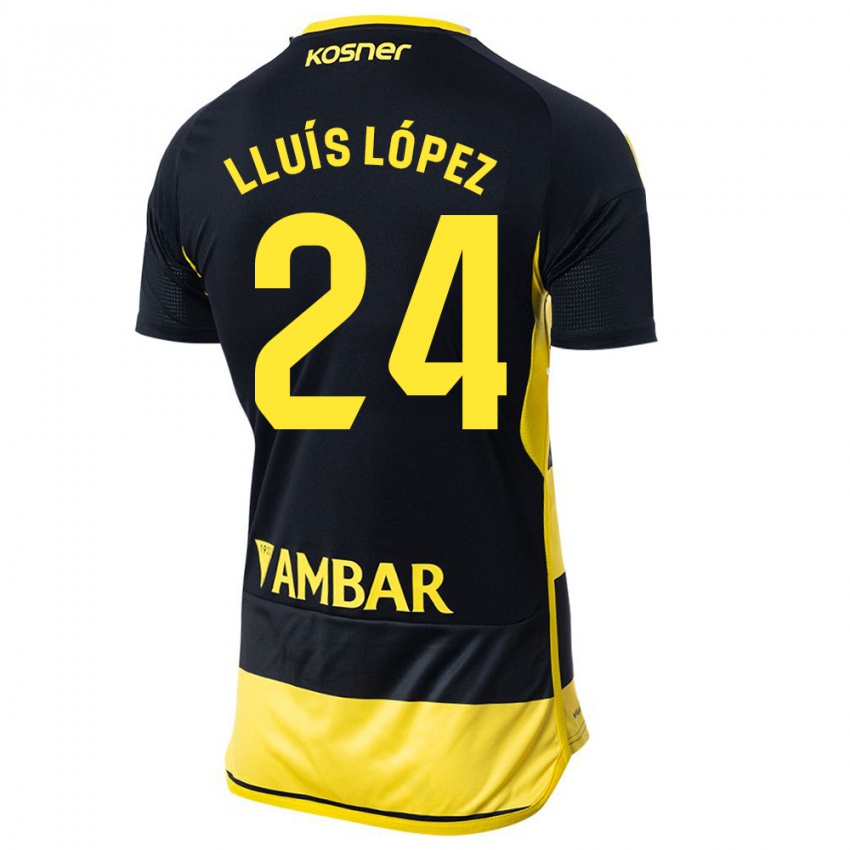 Damen Lluís López #24 Schwarz Gelb Auswärtstrikot Trikot 2023/24 T-Shirt Österreich