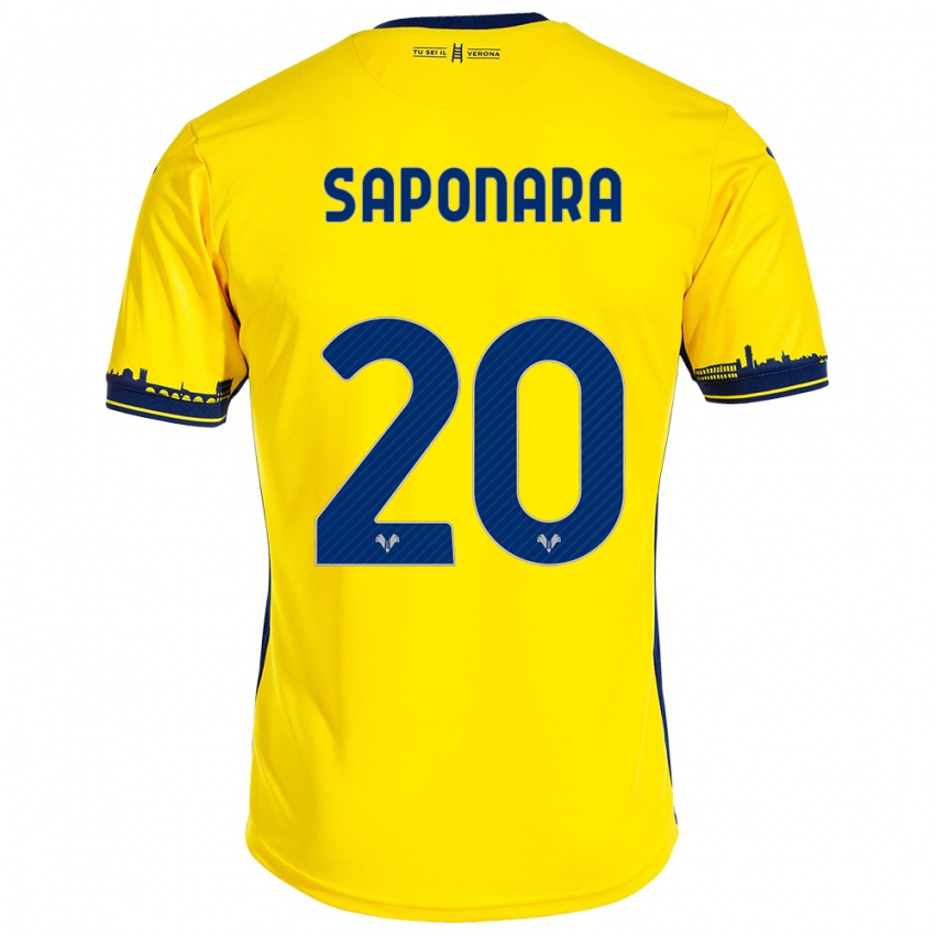 Damen Riccardo Saponara #20 Gelb Auswärtstrikot Trikot 2023/24 T-Shirt Österreich