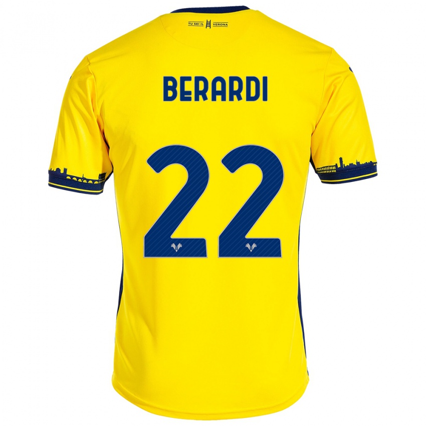 Damen Alessandro Berardi #22 Gelb Auswärtstrikot Trikot 2023/24 T-Shirt Österreich