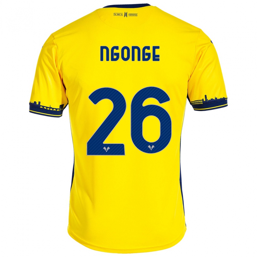 Damen Cyril Ngonge #26 Gelb Auswärtstrikot Trikot 2023/24 T-Shirt Österreich