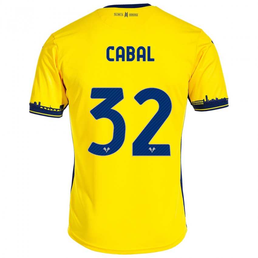 Damen Juan Cabal #32 Gelb Auswärtstrikot Trikot 2023/24 T-Shirt Österreich