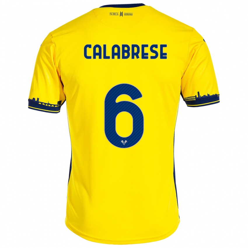 Damen Nicolò Calabrese #6 Gelb Auswärtstrikot Trikot 2023/24 T-Shirt Österreich