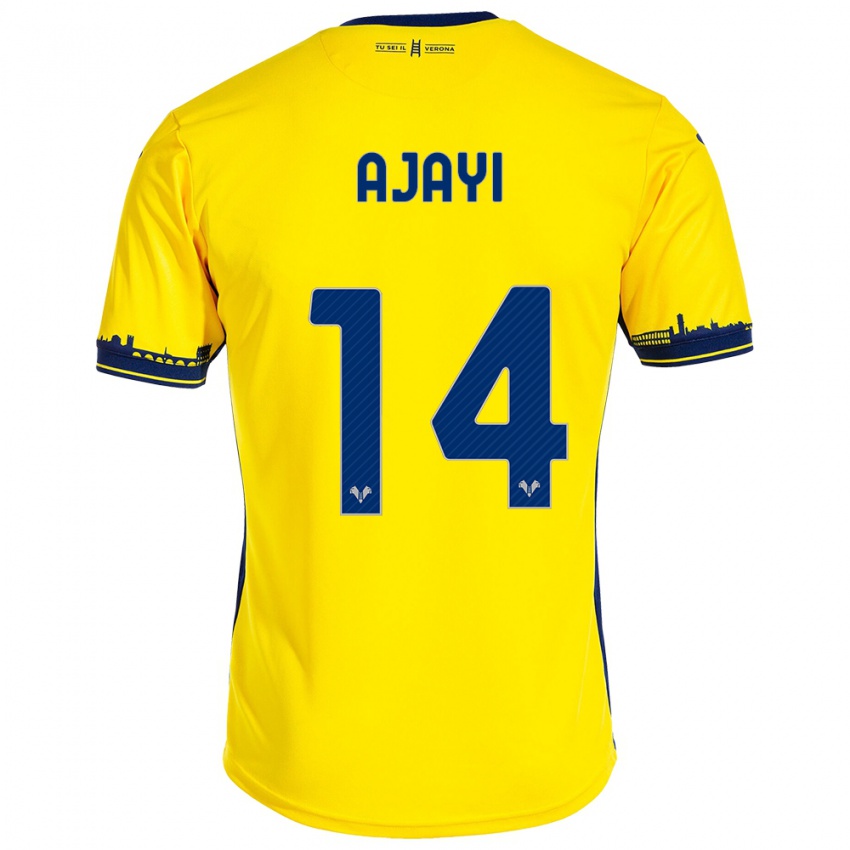 Damen Junior Ajayi #14 Gelb Auswärtstrikot Trikot 2023/24 T-Shirt Österreich