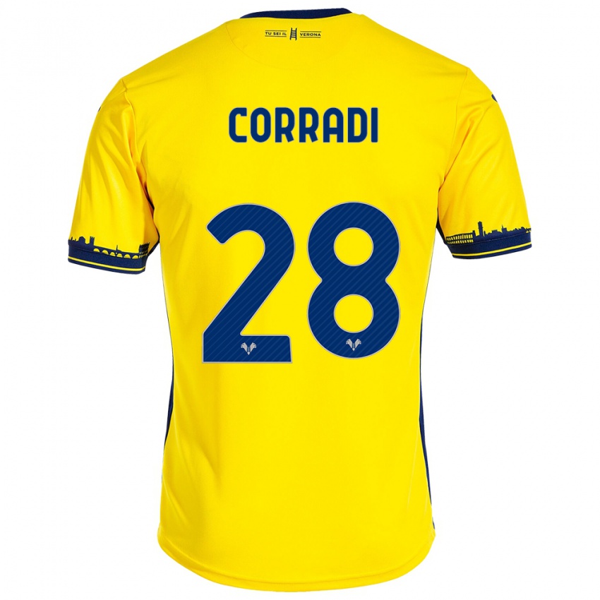 Damen Christian Corradi #28 Gelb Auswärtstrikot Trikot 2023/24 T-Shirt Österreich