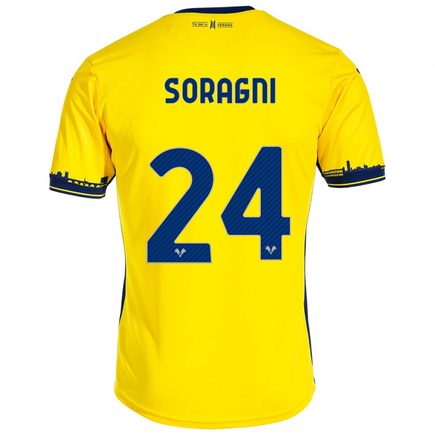 Damen Alberto Soragni #24 Gelb Auswärtstrikot Trikot 2023/24 T-Shirt Österreich