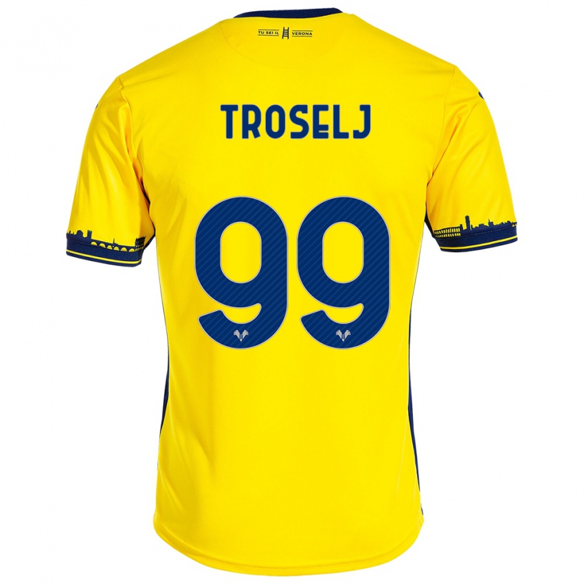 Damen Ethan Troselj #99 Gelb Auswärtstrikot Trikot 2023/24 T-Shirt Österreich