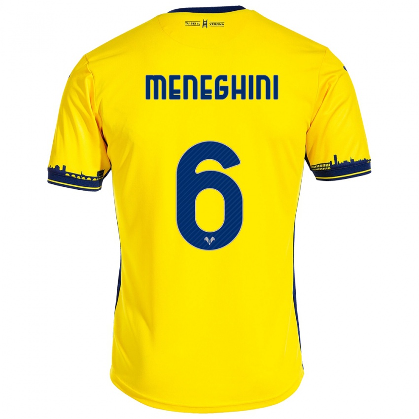 Damen Sofia Meneghini #6 Gelb Auswärtstrikot Trikot 2023/24 T-Shirt Österreich