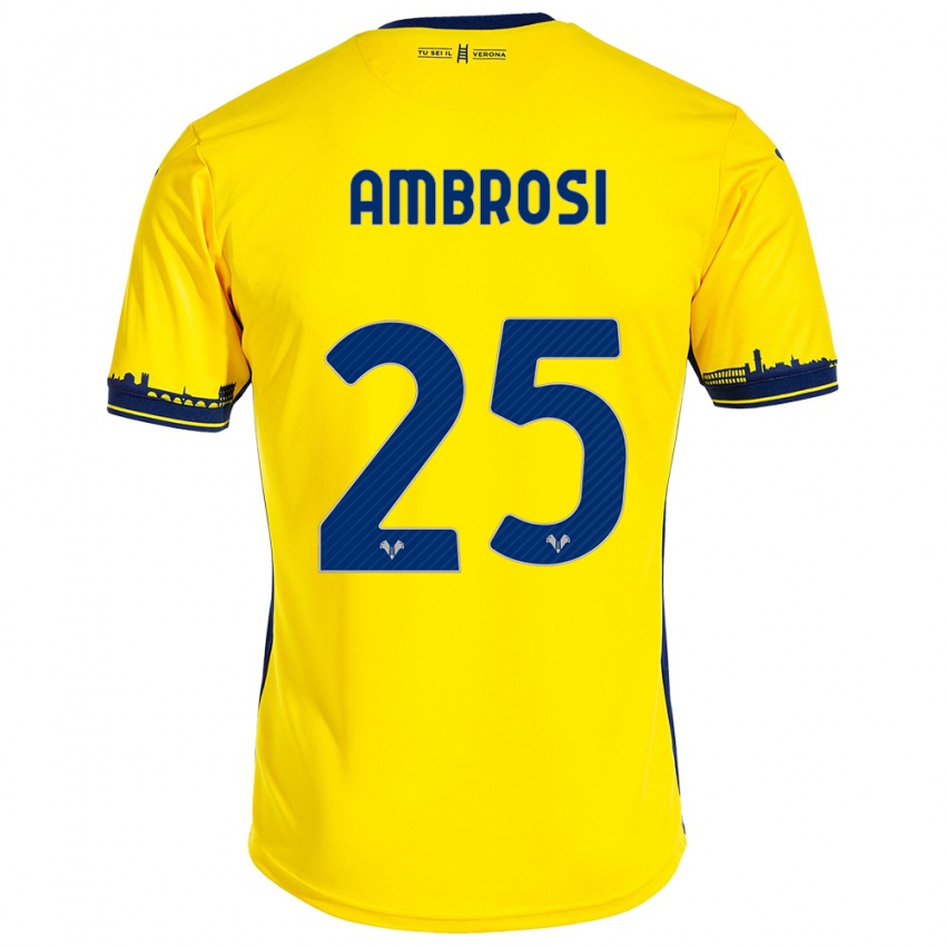 Damen Caterina Ambrosi #25 Gelb Auswärtstrikot Trikot 2023/24 T-Shirt Österreich