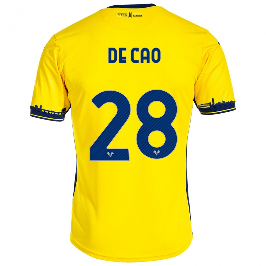 Damen Elena De Cao #28 Gelb Auswärtstrikot Trikot 2023/24 T-Shirt Österreich