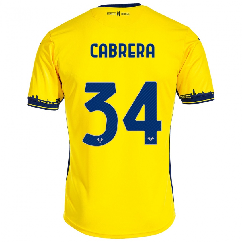 Damen Ilena Cabrera #34 Gelb Auswärtstrikot Trikot 2023/24 T-Shirt Österreich