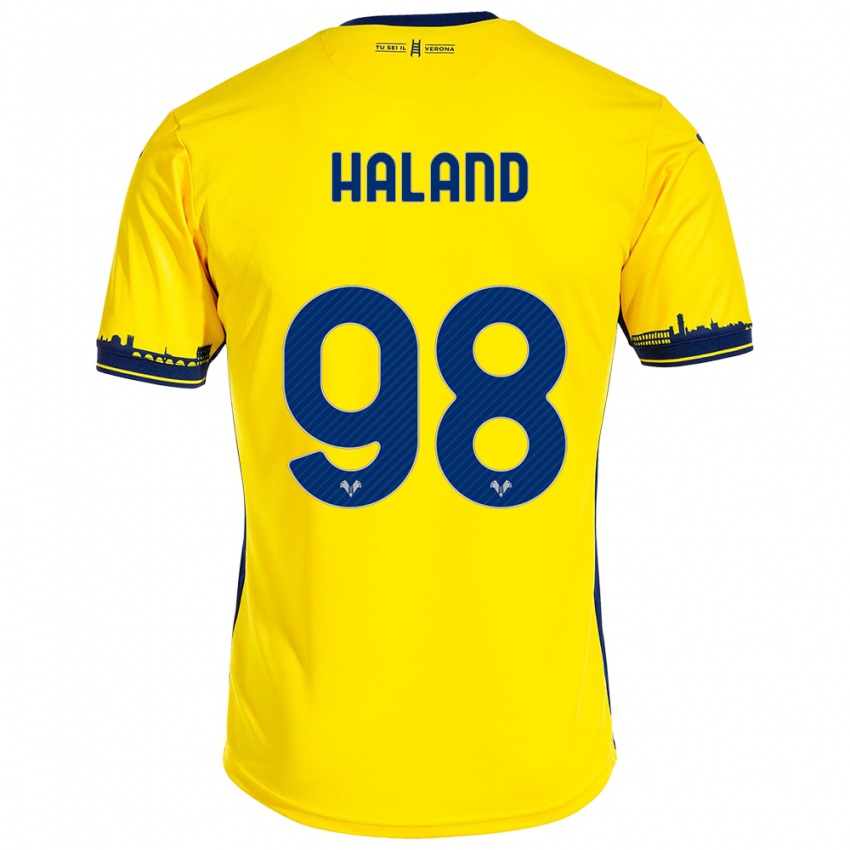 Damen Benedicte Iversen Håland #98 Gelb Auswärtstrikot Trikot 2023/24 T-Shirt Österreich