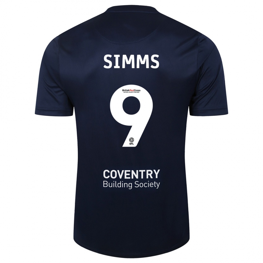 Damen Ellis Simms #9 Rote Marine Auswärtstrikot Trikot 2023/24 T-Shirt Österreich