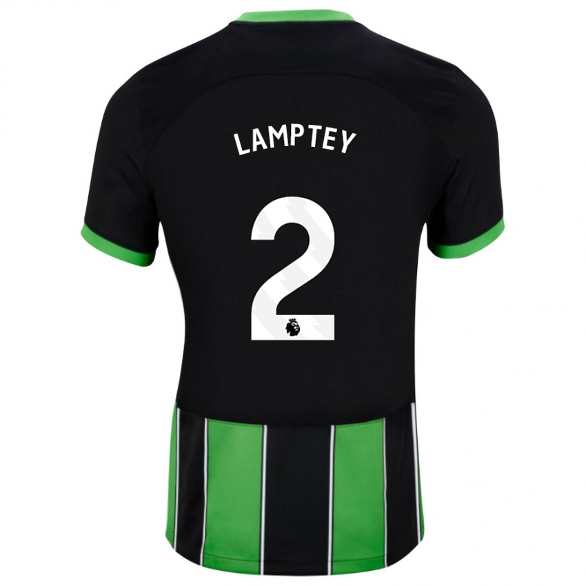 Damen Tariq Lamptey #2 Schwarz Grün Auswärtstrikot Trikot 2023/24 T-Shirt Österreich