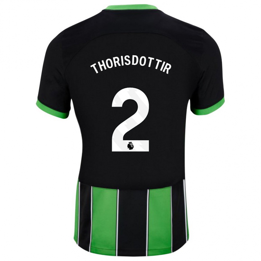 Damen Maria Thorisdottir #2 Schwarz Grün Auswärtstrikot Trikot 2023/24 T-Shirt Österreich