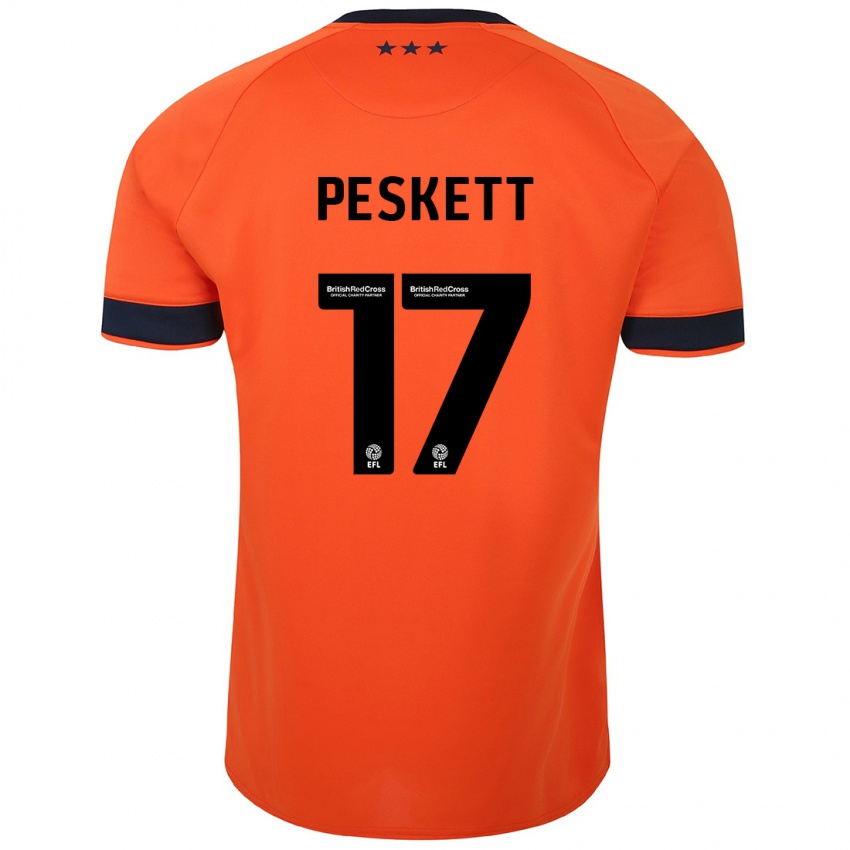 Damen Sophie Peskett #17 Orangefarben Auswärtstrikot Trikot 2023/24 T-Shirt Österreich