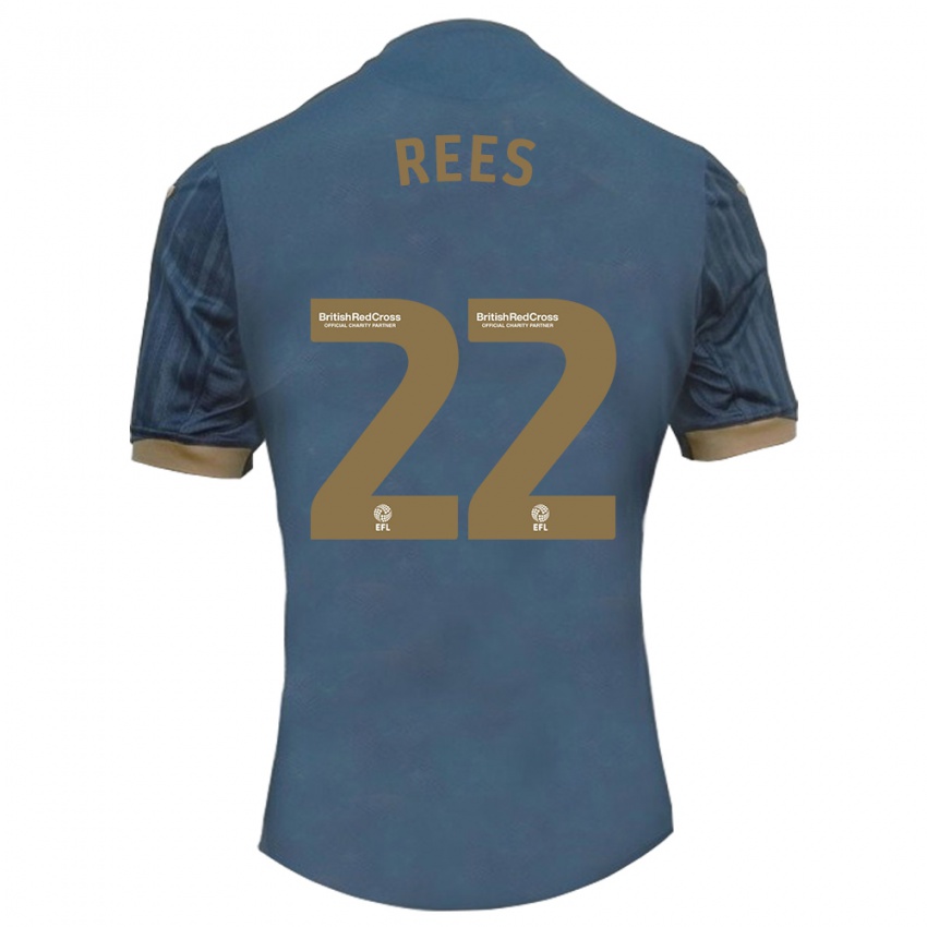 Damen Nia Rees #22 Dunkles Blaugrün Auswärtstrikot Trikot 2023/24 T-Shirt Österreich