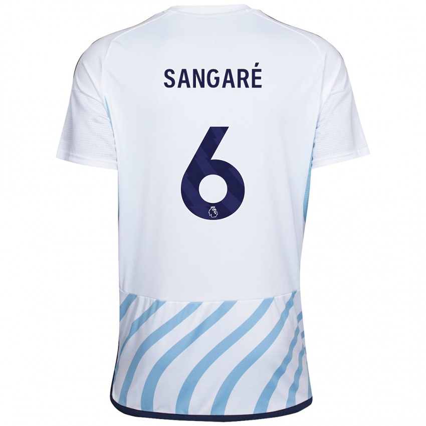 Damen Ibrahim Sangare #6 Weiß Blau Auswärtstrikot Trikot 2023/24 T-Shirt Österreich