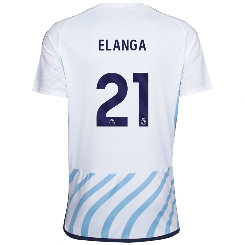 Damen Anthony Elanga #21 Weiß Blau Auswärtstrikot Trikot 2023/24 T-Shirt Österreich