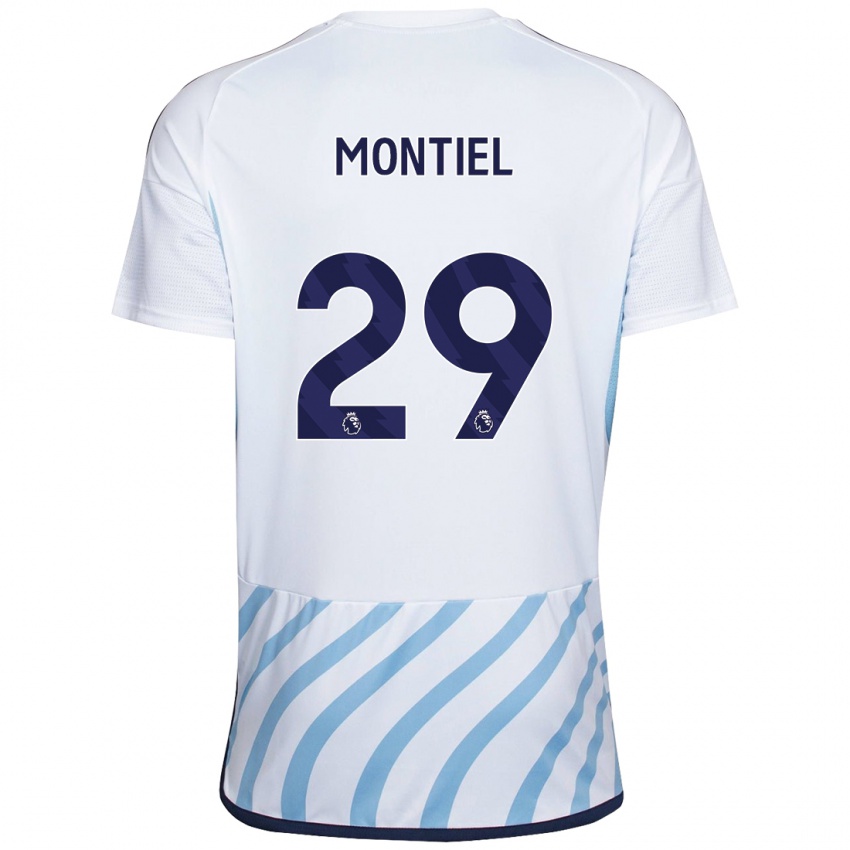 Damen Gonzalo Montiel #29 Weiß Blau Auswärtstrikot Trikot 2023/24 T-Shirt Österreich