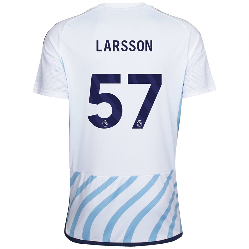 Damen Julian Larsson #57 Weiß Blau Auswärtstrikot Trikot 2023/24 T-Shirt Österreich