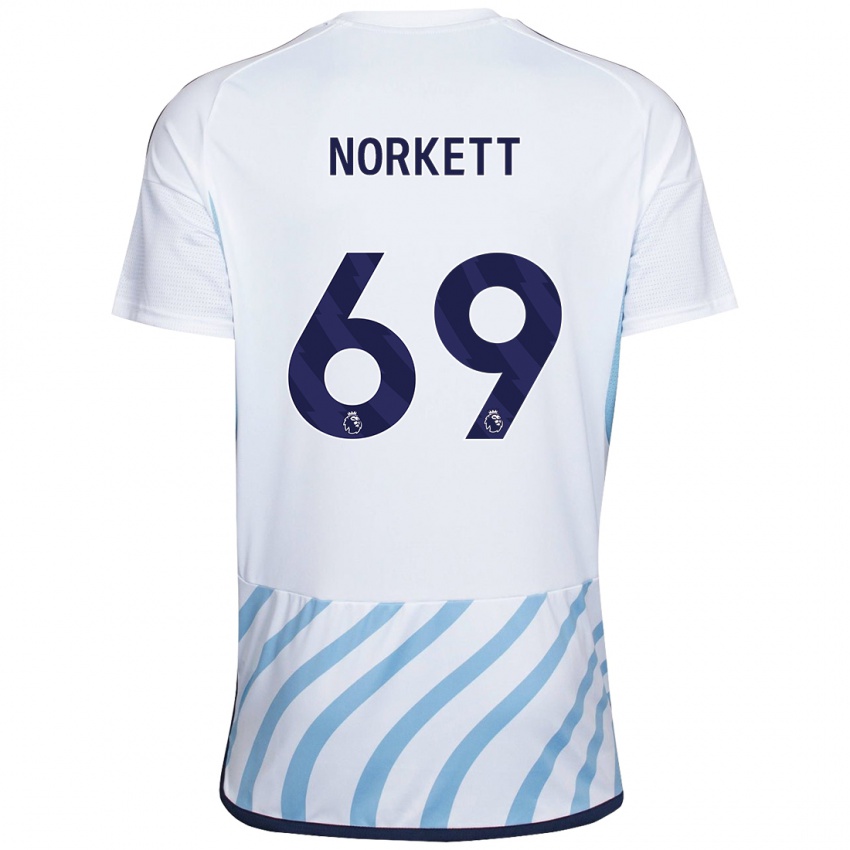 Damen Manni Norkett #69 Weiß Blau Auswärtstrikot Trikot 2023/24 T-Shirt Österreich