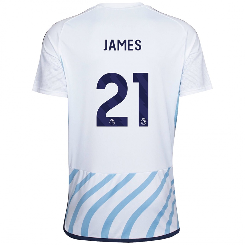 Damen Hayley James #21 Weiß Blau Auswärtstrikot Trikot 2023/24 T-Shirt Österreich