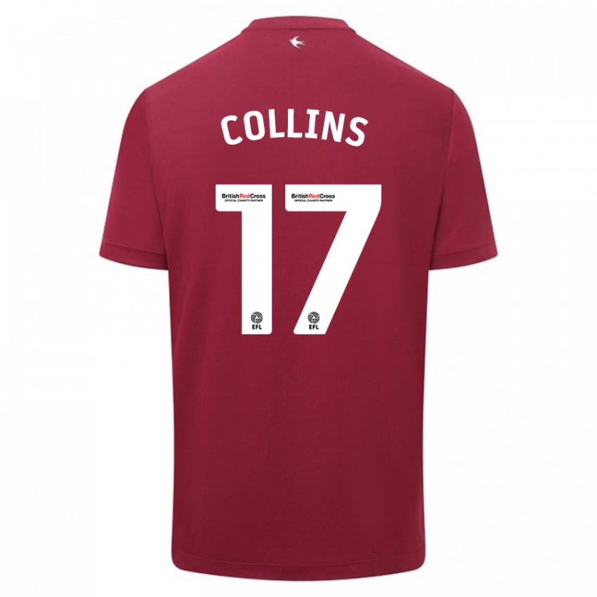 Damen Jamilu Collins #17 Rot Auswärtstrikot Trikot 2023/24 T-Shirt Österreich