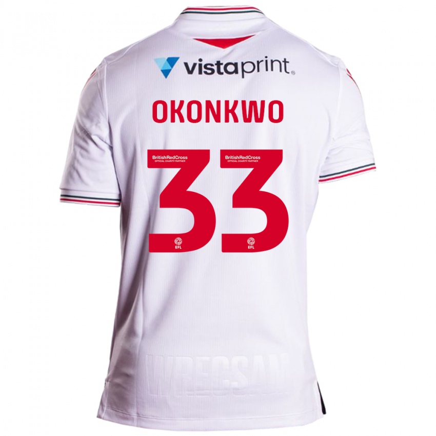 Damen Arthur Okonkwo #33 Weiß Auswärtstrikot Trikot 2023/24 T-Shirt Österreich