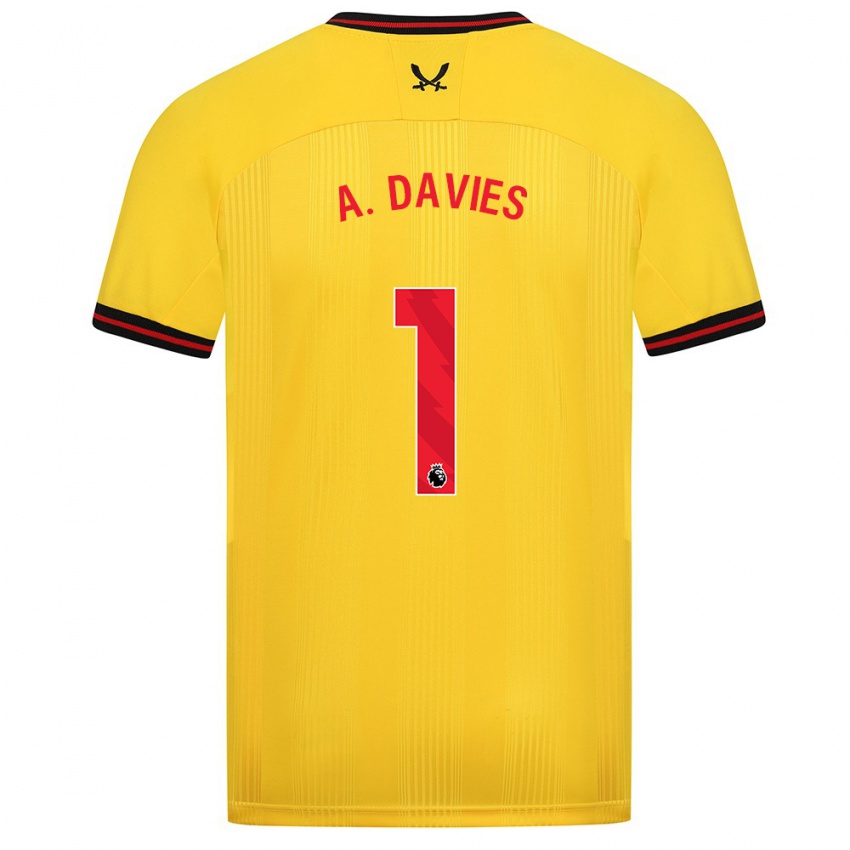 Damen Adam Davies #1 Gelb Auswärtstrikot Trikot 2023/24 T-Shirt Österreich