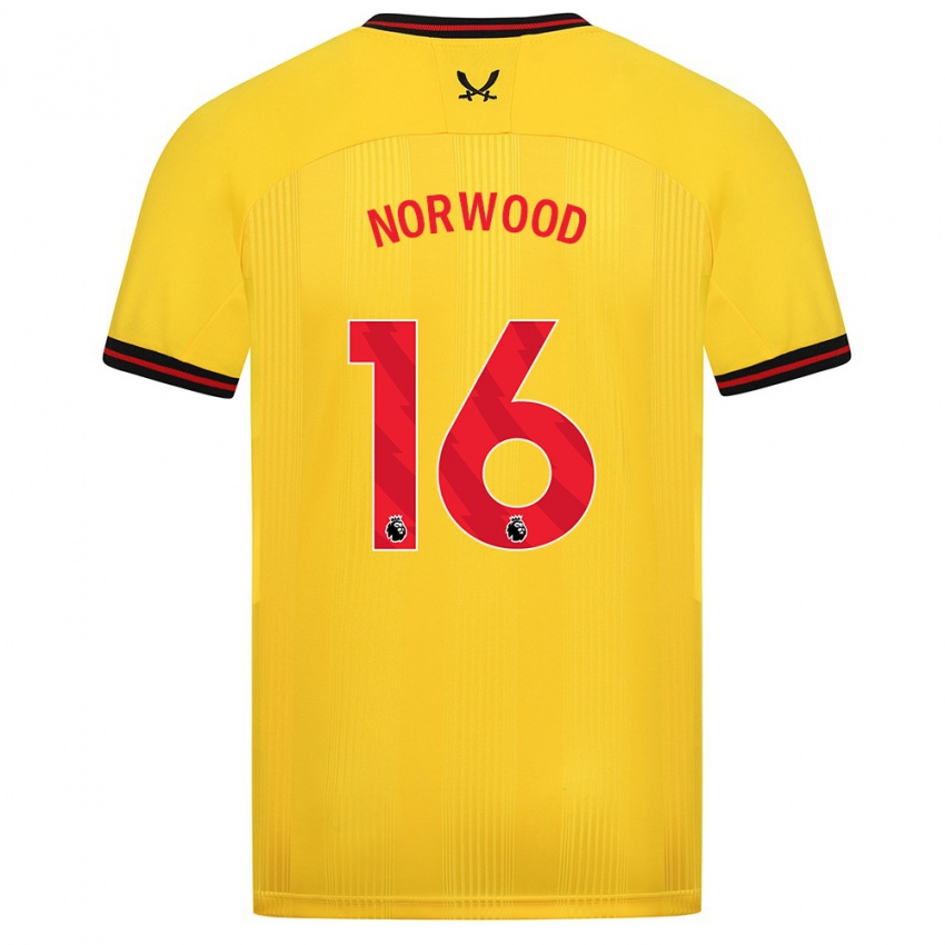 Damen Oliver Norwood #16 Gelb Auswärtstrikot Trikot 2023/24 T-Shirt Österreich