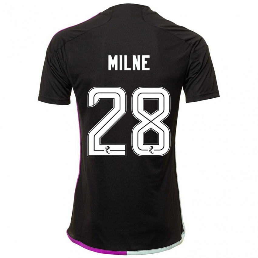 Damen Jack Milne #28 Schwarz Auswärtstrikot Trikot 2023/24 T-Shirt Österreich