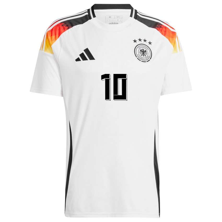 Kinder Deutschland Serge Gnabry #10 Weiß Heimtrikot Trikot 24-26 T-Shirt Österreich