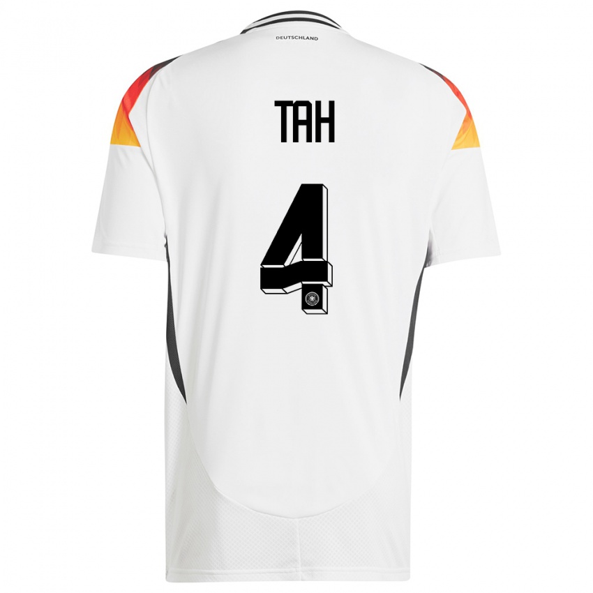 Kinder Deutschland Jonathan Tah #4 Weiß Heimtrikot Trikot 24-26 T-Shirt Österreich