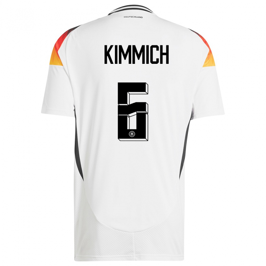 Kinder Deutschland Joshua Kimmich #6 Weiß Heimtrikot Trikot 24-26 T-Shirt Österreich