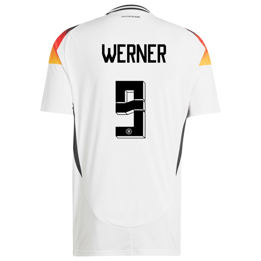 Kinder Deutschland Timo Werner #9 Weiß Heimtrikot Trikot 24-26 T-Shirt Österreich