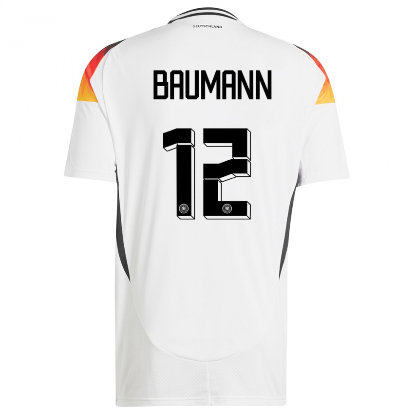 Kinder Deutschland Oliver Baumann #12 Weiß Heimtrikot Trikot 24-26 T-Shirt Österreich