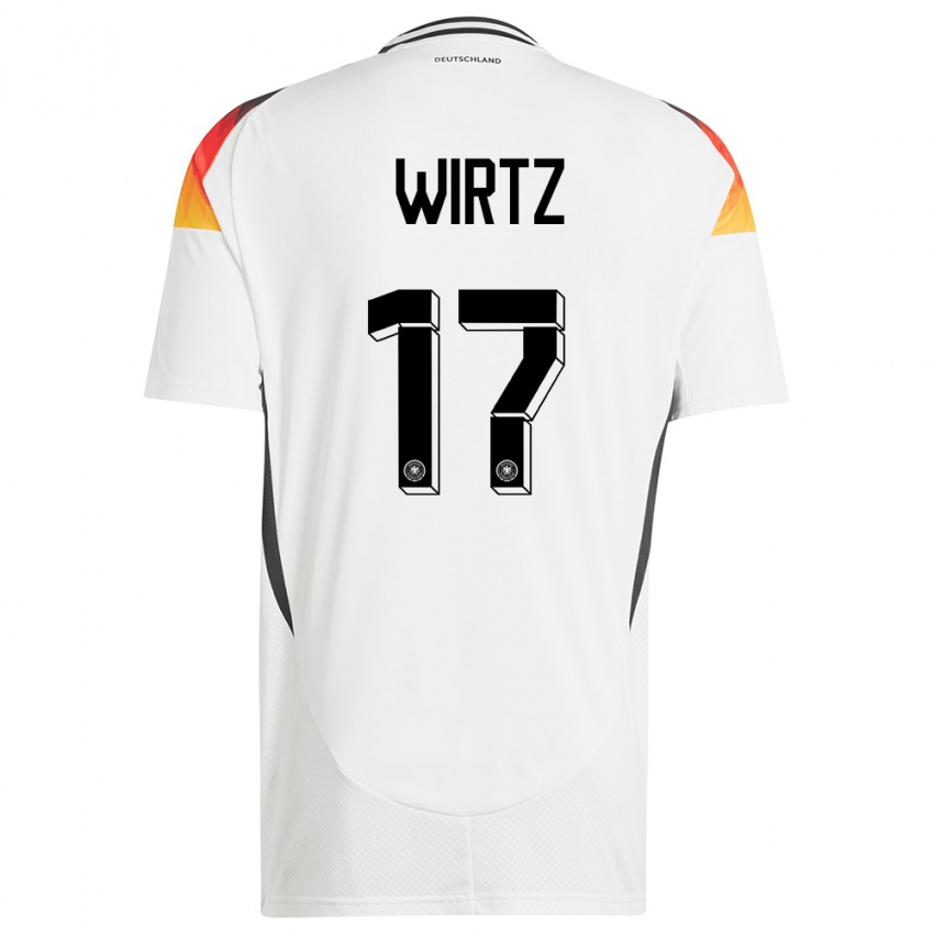 Kinder Deutschland Florian Wirtz #17 Weiß Heimtrikot Trikot 24-26 T-Shirt Österreich