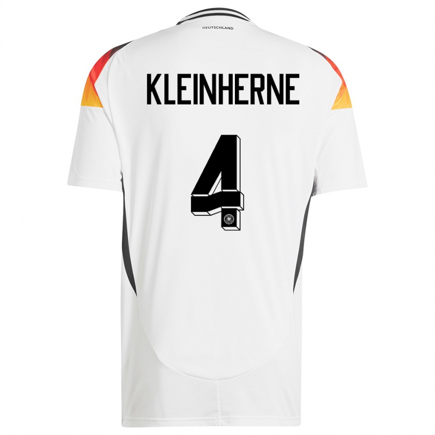 Kinder Deutschland Sophia Kleinherne #4 Weiß Heimtrikot Trikot 24-26 T-Shirt Österreich