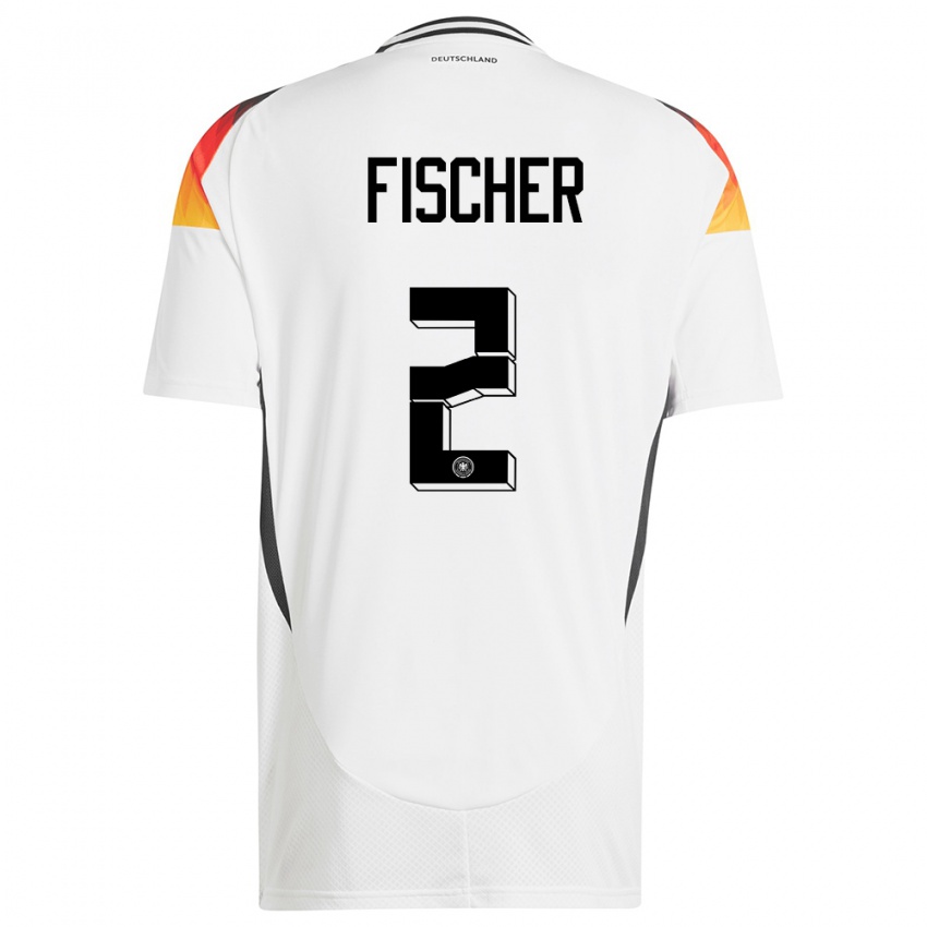 Kinder Deutschland Kilian Fischer #2 Weiß Heimtrikot Trikot 24-26 T-Shirt Österreich