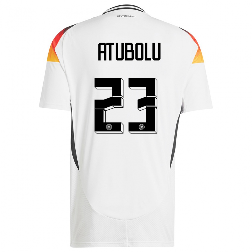 Kinder Deutschland Noah Atubolu #23 Weiß Heimtrikot Trikot 24-26 T-Shirt Österreich