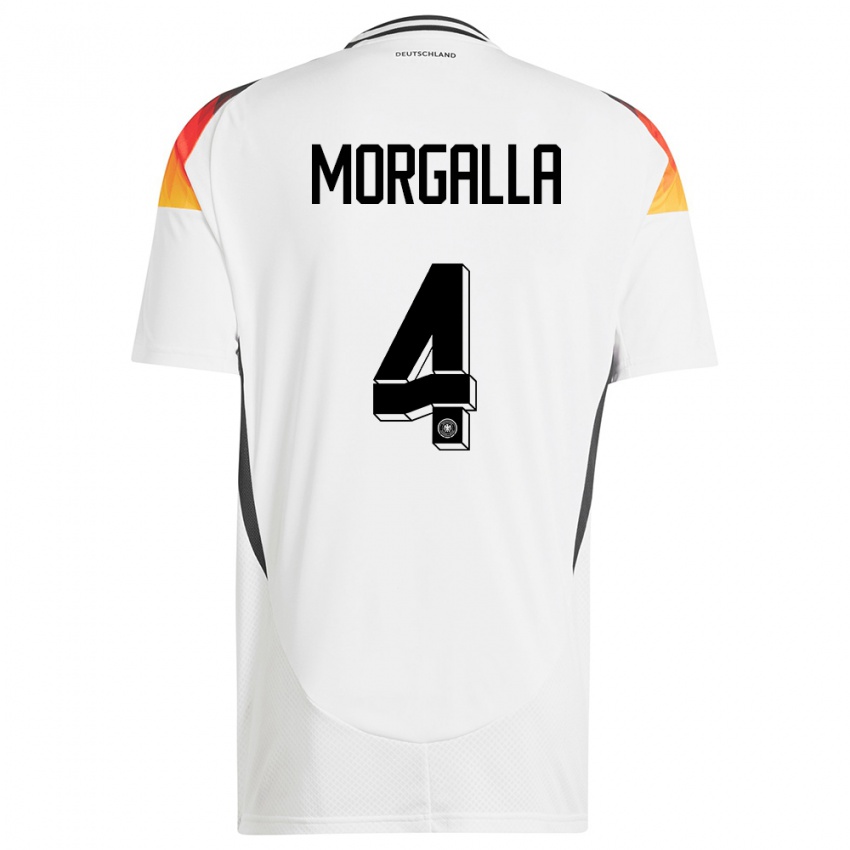 Kinder Deutschland Leandro Morgalla #4 Weiß Heimtrikot Trikot 24-26 T-Shirt Österreich