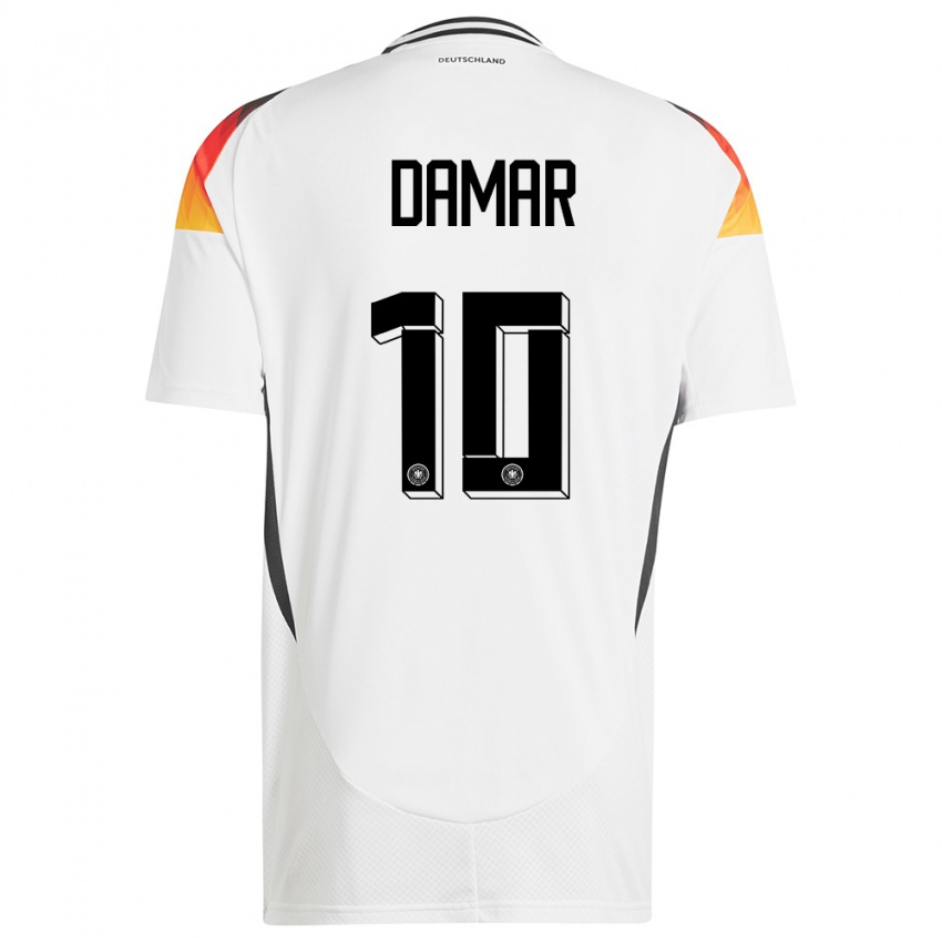 Kinder Deutschland Muhammed Damar #10 Weiß Heimtrikot Trikot 24-26 T-Shirt Österreich