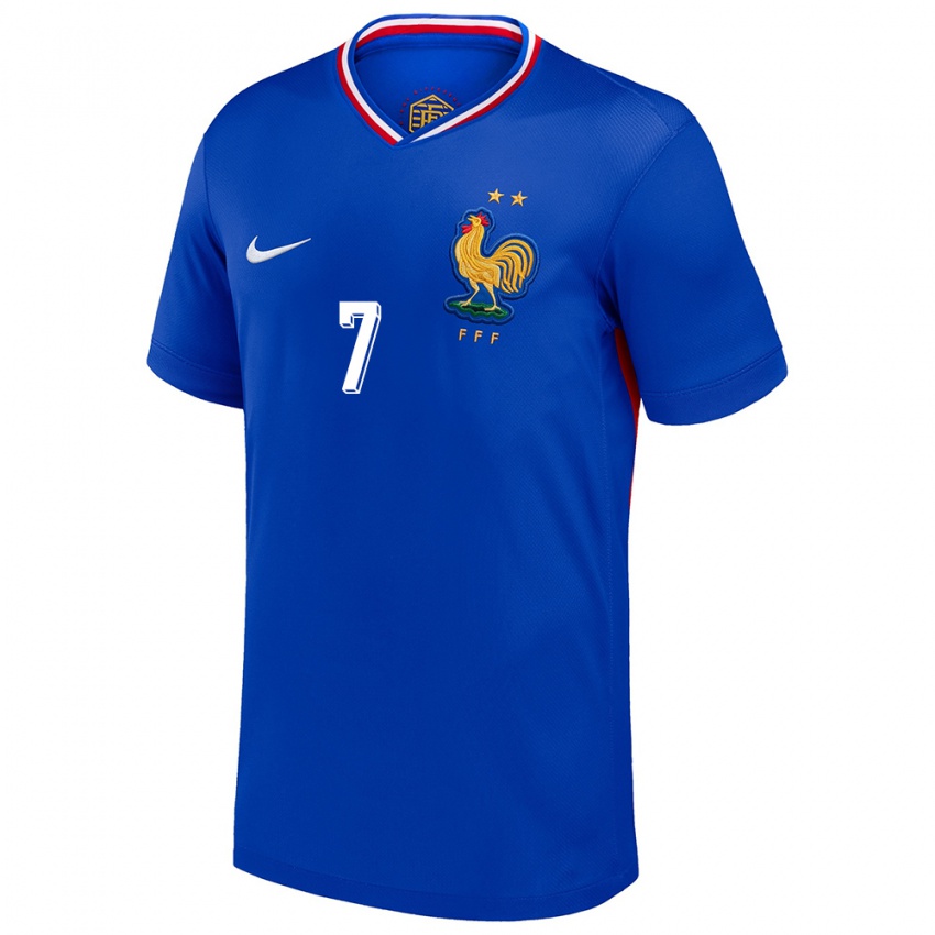 Kinder Frankreich Antoine Griezmann #7 Blau Heimtrikot Trikot 24-26 T-Shirt Österreich