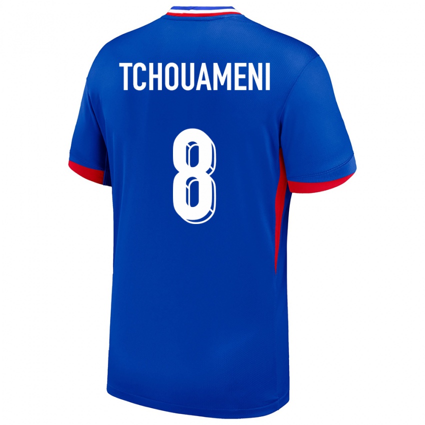 Kinder Frankreich Aurelien Tchouameni #8 Blau Heimtrikot Trikot 24-26 T-Shirt Österreich