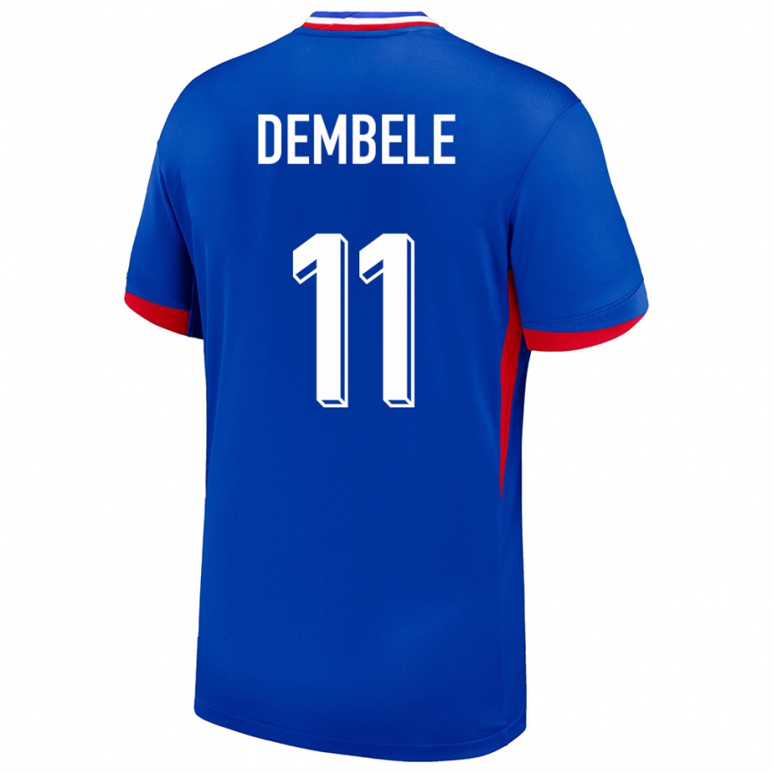 Kinder Frankreich Ousmane Dembele #11 Blau Heimtrikot Trikot 24-26 T-Shirt Österreich