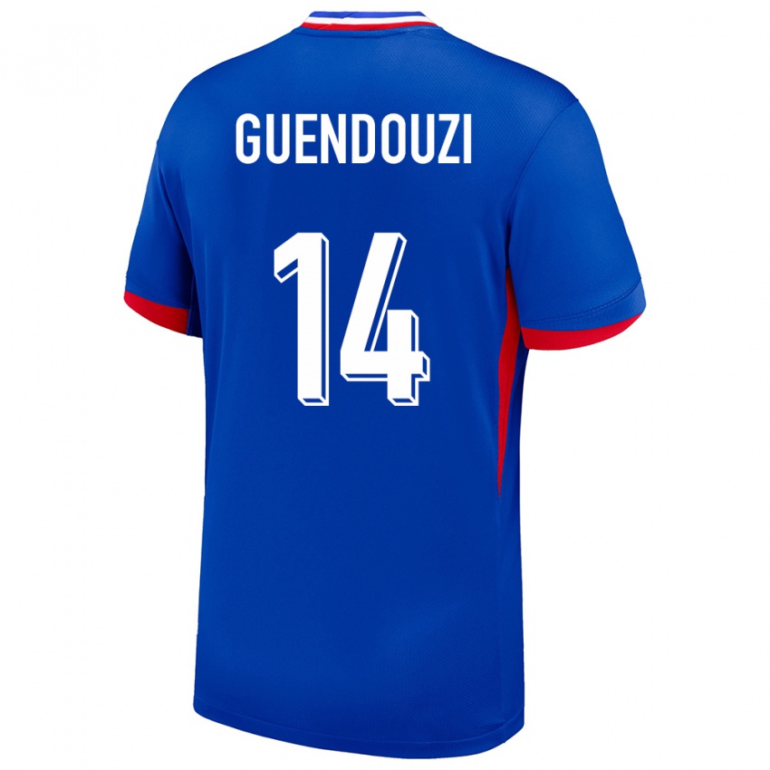 Kinder Frankreich Matteo Guendouzi #14 Blau Heimtrikot Trikot 24-26 T-Shirt Österreich