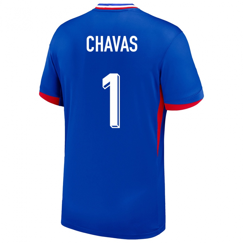 Kinder Frankreich Mylene Chavas #1 Blau Heimtrikot Trikot 24-26 T-Shirt Österreich