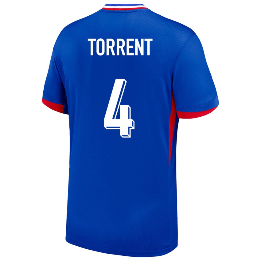 Kinder Frankreich Marion Torrent #4 Blau Heimtrikot Trikot 24-26 T-Shirt Österreich