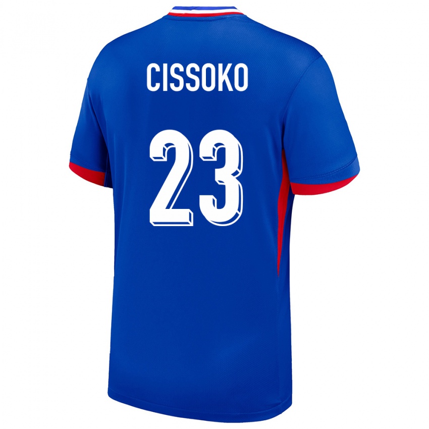 Kinder Frankreich Hawa Cissoko #23 Blau Heimtrikot Trikot 24-26 T-Shirt Österreich